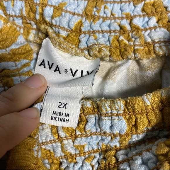 NEW Ava & Viv Linen Shorts Floral Print Loose Fit relaxed Flowy Summer Short 2X - Picture 9 of 10